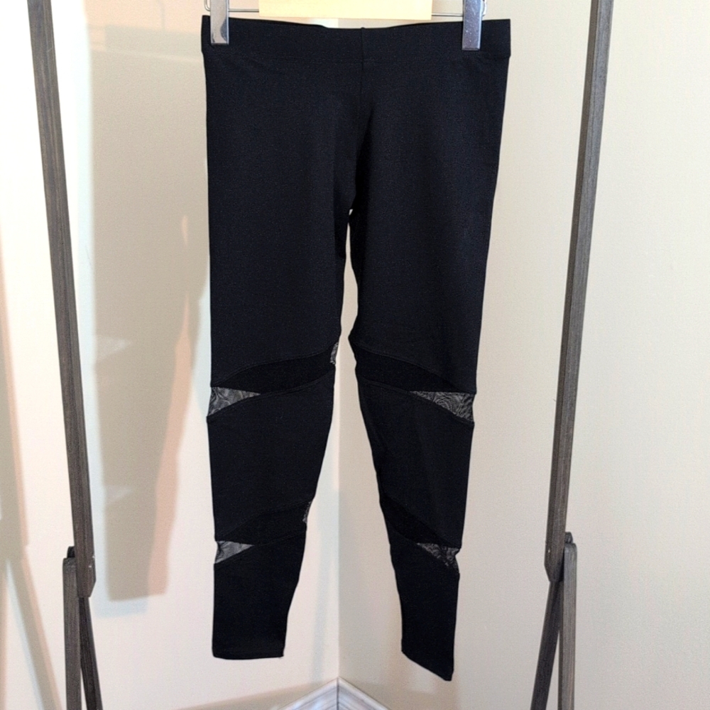 Mondor| Black Leggings With Mesh Detail